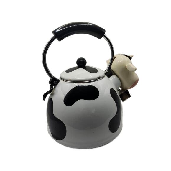 Vintage Kamenstein COW Whistling Enamel Tea Kettle - Picture 2 of 11